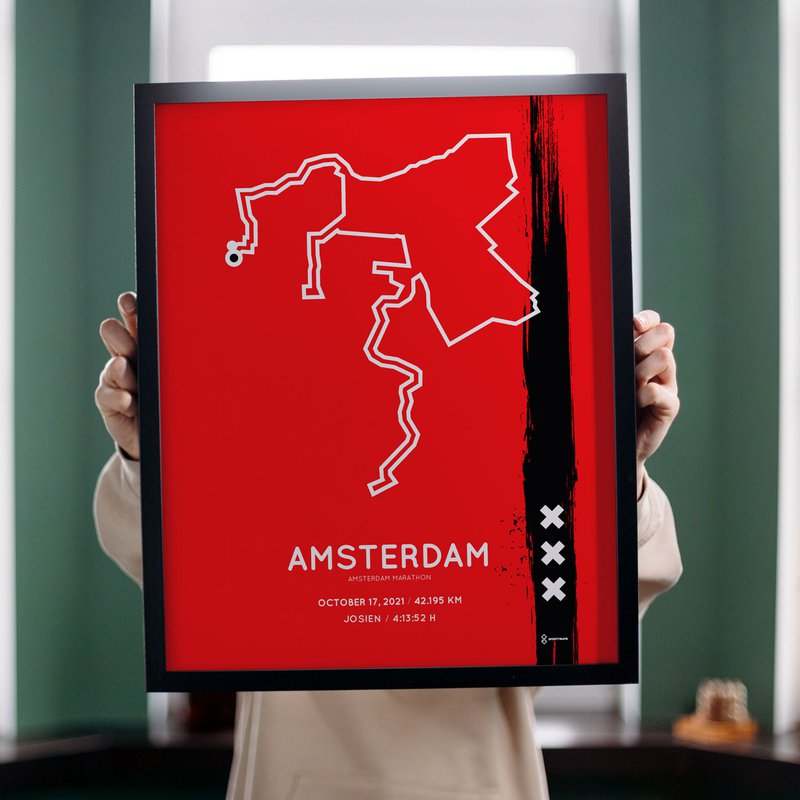 2021 Amsterdam Marathon Sportymaps course poster