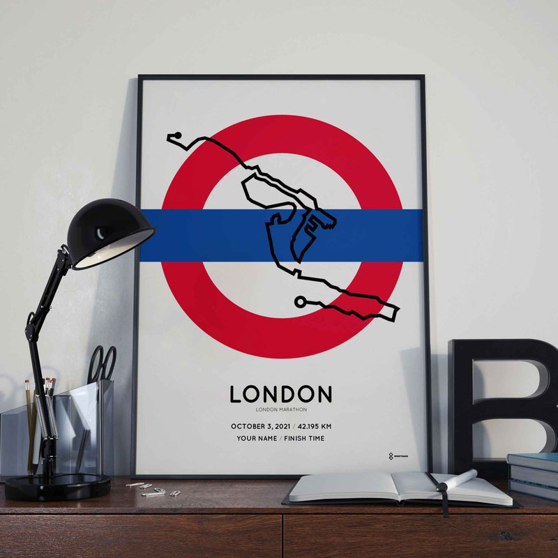 2021 London Marathon Special Edition Sportymaps poster