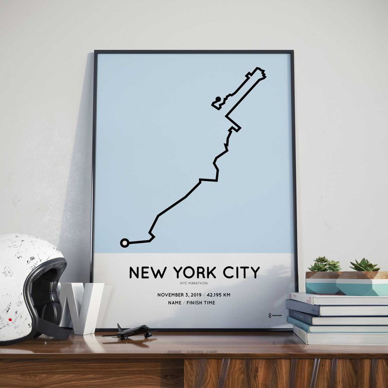 Sportymaps NYC Marathon course poster