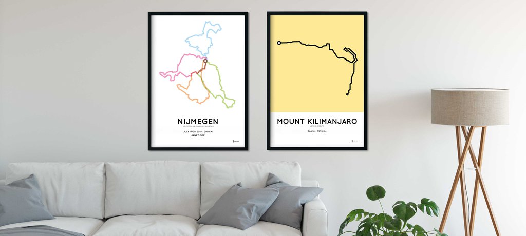 Sportymaps minimalist hiking prints